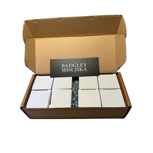 Badgley Mischka Round Crystal Drawer Knob Cabinet Door Pull Set of 8 - Picture 3 of 7